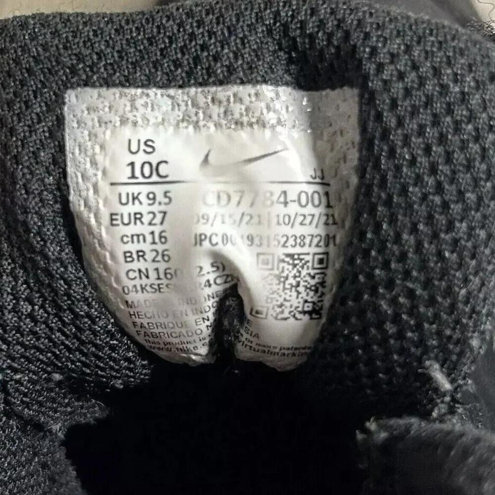 Nike Court Borough Mid 2 Toddler Youth Size 10C Black CD7784-001 Sneaker Shoes